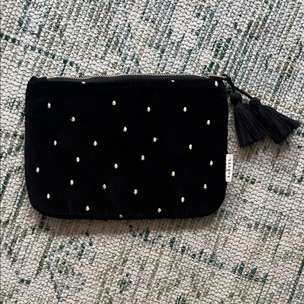 Sezane Velvet Cosmetic Pouch